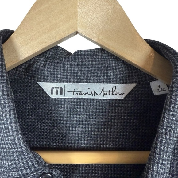 Travis Mathew Men’s Checkered Performance Polo in Grey/Black Size S - Picture 5 of 10